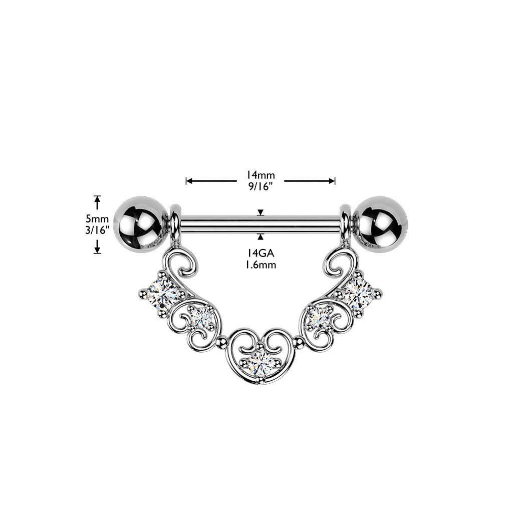 Brustschild mit Kristall Steinchen