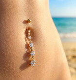 Bauchnabelpiercing  Lang mit Kristall Steinchen