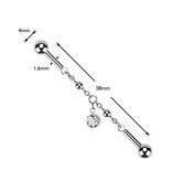 1,6 x 38 mm Industrial Piercing mit Anhänger