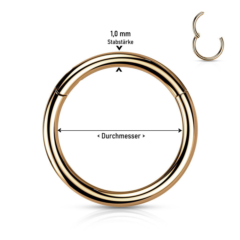 0,8 mm Nasenpiercing Ring Rosegold