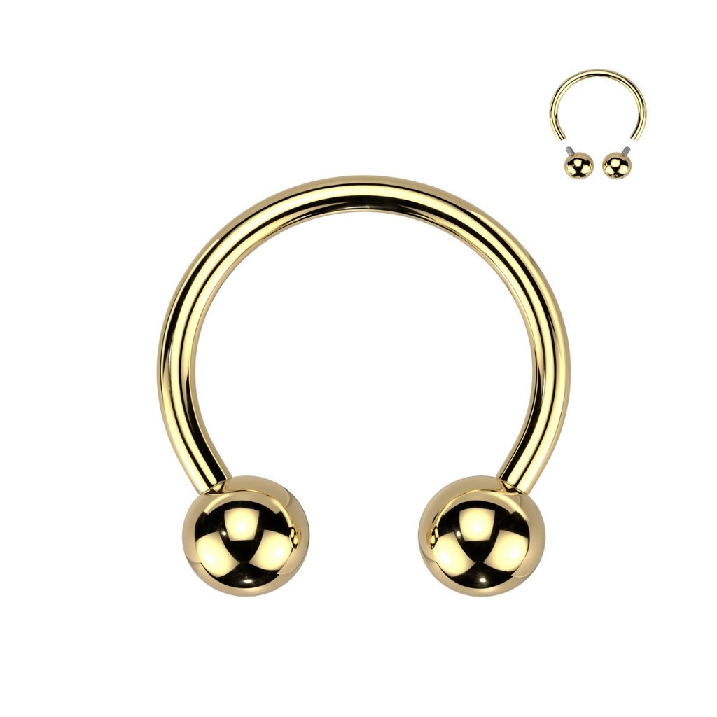 Goldfärbiger 3mm  Hufeisenring