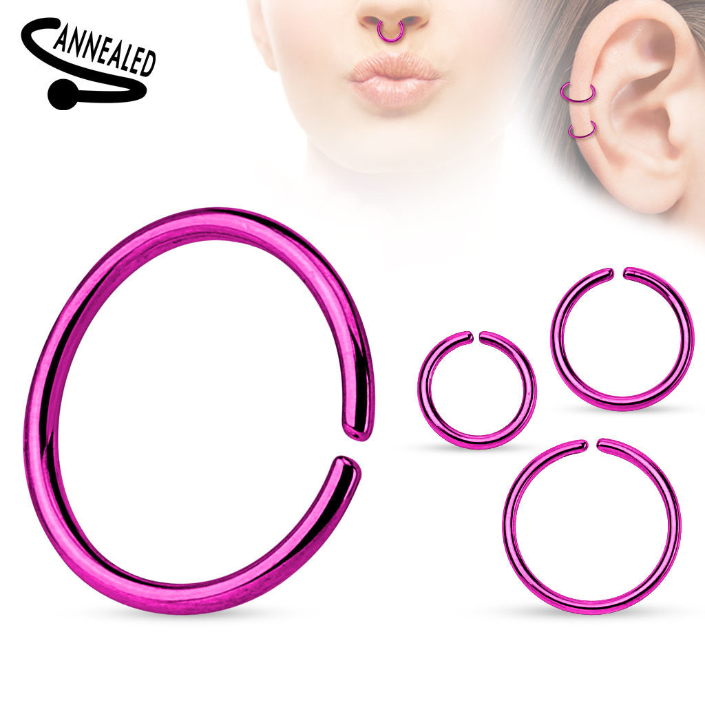 1,2 x 8 | 10 mm Piercingring Pink