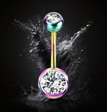 Regenbogenfärbiges Bauchnabelpiercing Titan