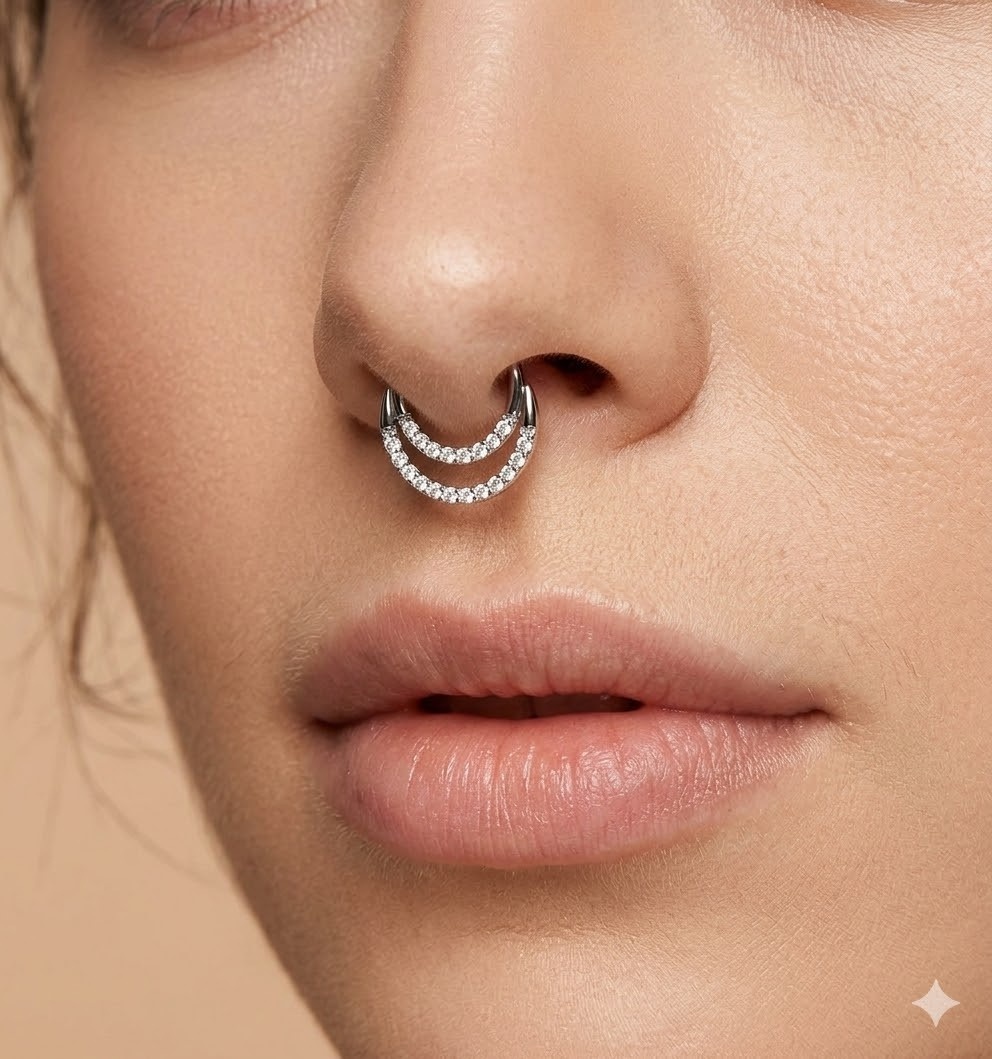 Septum Piercing Clicker 2reihig