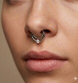 Doppelring Septum Clicker mit Zirkonia
