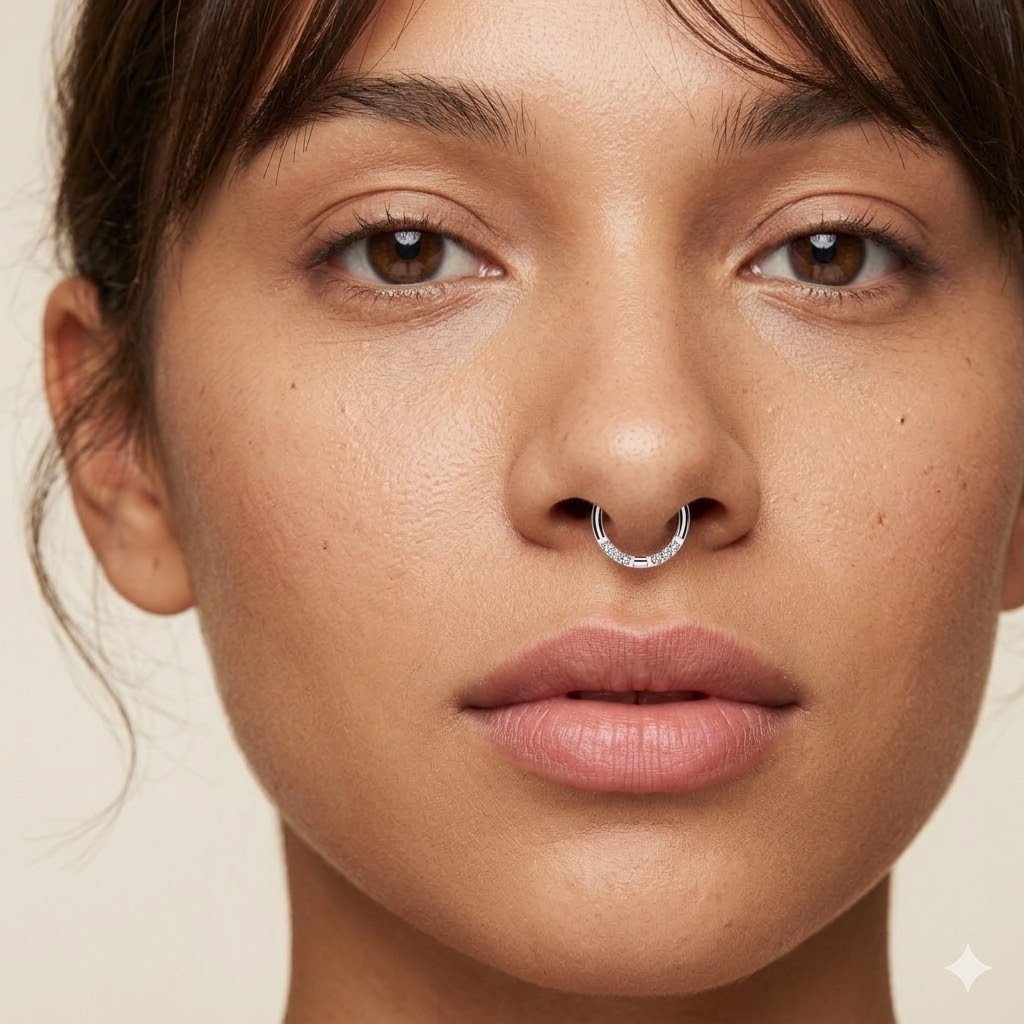 Chirurgenstahl Silber Clicker – Zirkonia Einzelstein – 8mm / 1.2mm