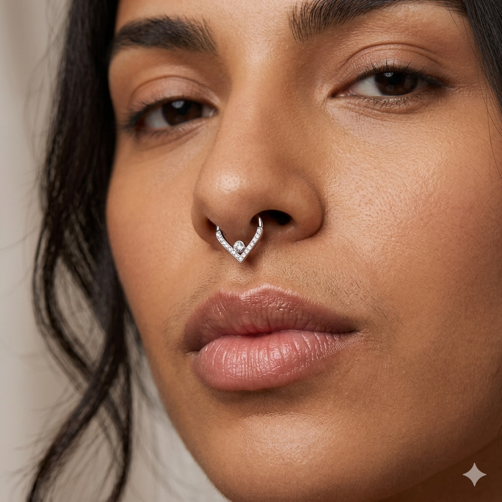 1,2 mm Titan Segmentring Clicker Kristall