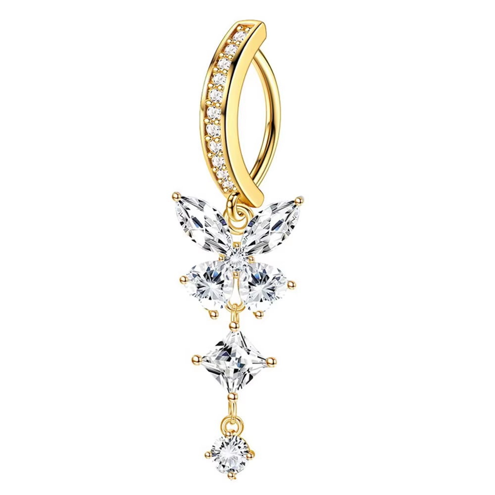 Bauchnabelpiercing Clicker mit Kristall-Zirkonia