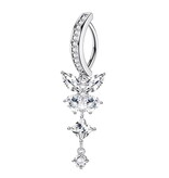 Bauchnabelpiercing Clicker mit Kristall-Zirkonia