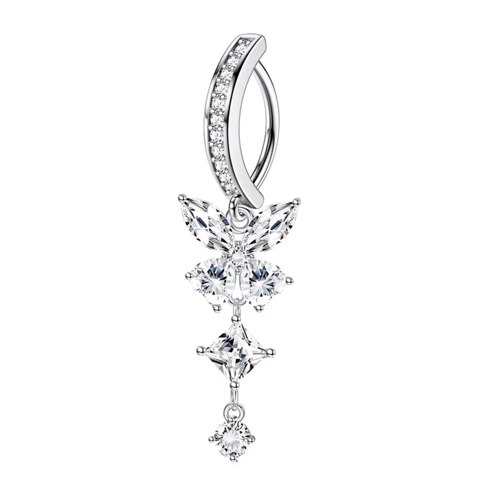 Bauchnabelpiercing Clicker mit Kristall-Zirkonia