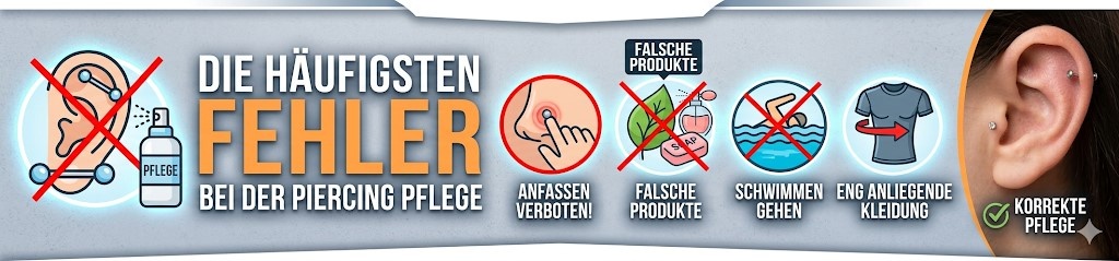 Die häufigsten Fehler bei der Piercing Pflege – So heilt dein Piercing schneller und sauberer