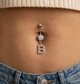 Bauchnabelpiercing Buchstabe A–Z mit Kristall