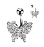 Bauchnabelpiercing Schmetterling – 1,6 x 10 mm in Gold oder Silber