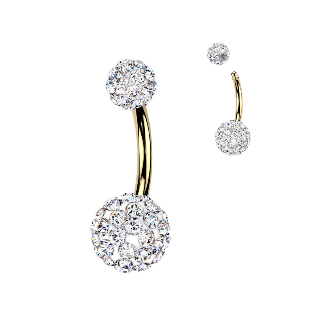 Bauchnabelpiercing mit Kristall Epoxykugeln