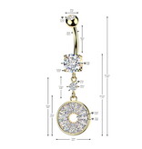 Elegantes Nabelpiercing mit rundem Kristall-Anhänger