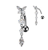 Reverse Bauchnabelpiercing Schmetterling – Silber oder Gold