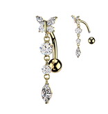 Reverse Bauchnabelpiercing Schmetterling – Silber oder Gold
