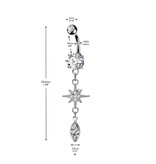 Bauchnabelpiercing Stern Anhänger – Chirurgenstahl PVD Gold