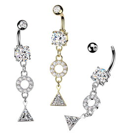 Bauchnabelpiercing mit Kristall-Anhänger