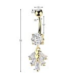 Bauchnabelpiercing mit Kristall-Anhänger – Gold oder Silber