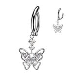 Bauchnabelpiercing Clicker mit Schmetterling Anhänger – Gold oder SilberAnhänger – Gold oder Silber