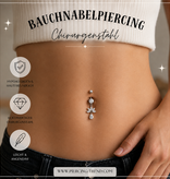 Bauchnabelpiercing mit Blumen Kristall Anhänger