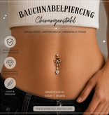Bauchnabelpiercing Schleife mit Herz Anhänger – Gold oder Silber