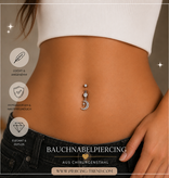 Bauchnabelpiercing Mond & Sterne –  Gold oder Silber