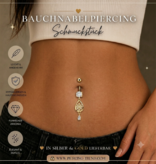 Bauchnabelpiercing Blume mit Kristall-Anhänger