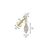 Helix & Tragus Piercing mit Anhänger – Gold oder Silber
