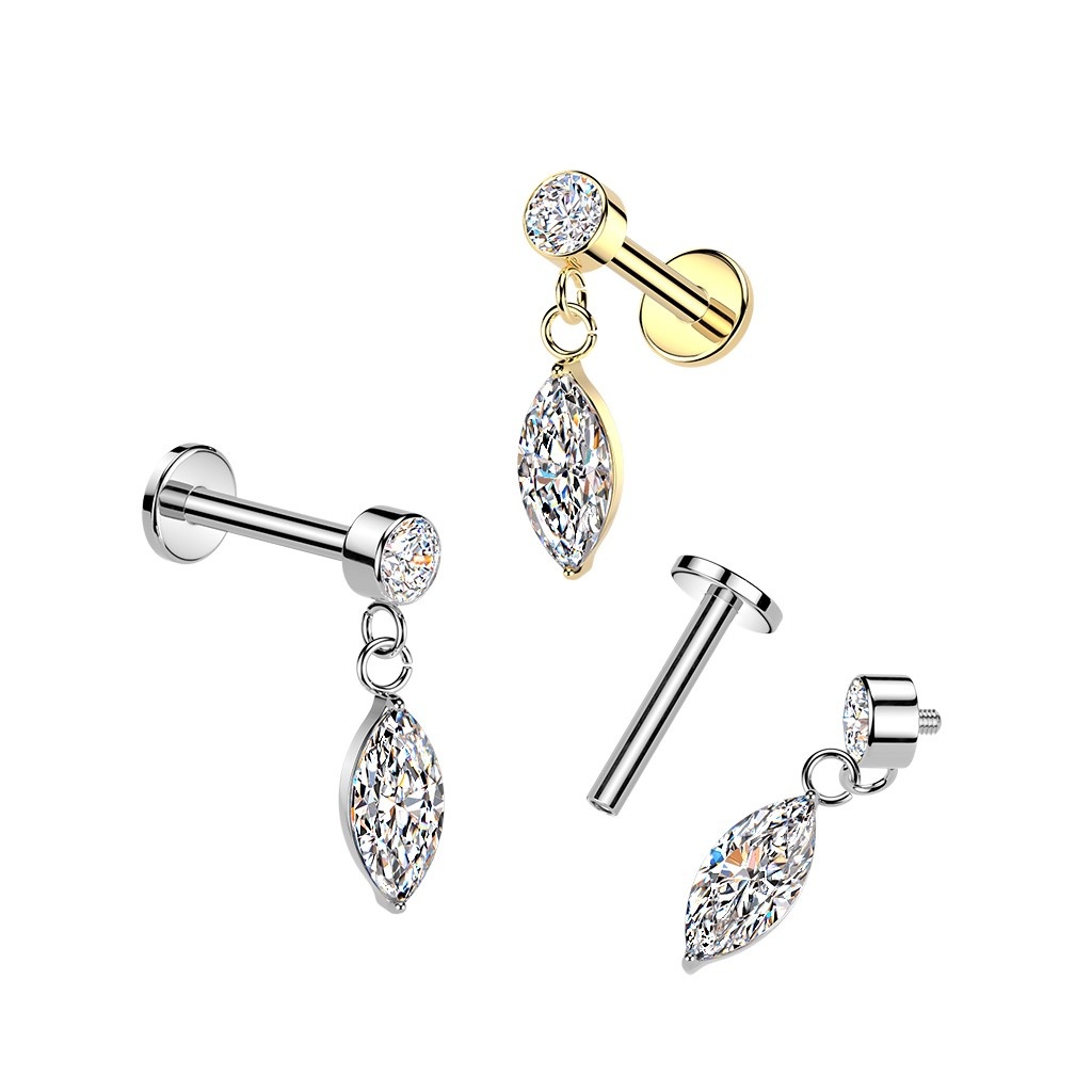 Helix & Tragus Piercing mit Anhänger – Gold oder Silber