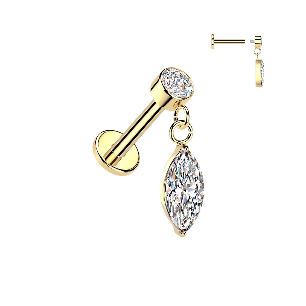 Helix & Tragus Piercing mit Anhänger – Gold oder Silber