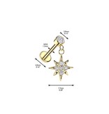 Helix & Tragus Piercing mit Kristallstein und Stern Anhänger