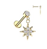 Helix & Tragus Piercing mit Kristallstein und Stern Anhänger
