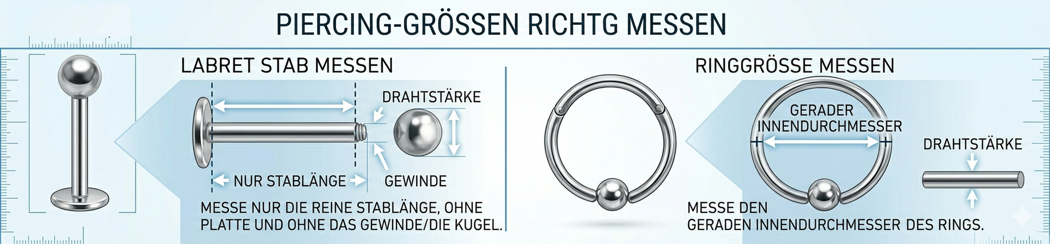 Helix Piercing richtig messen
