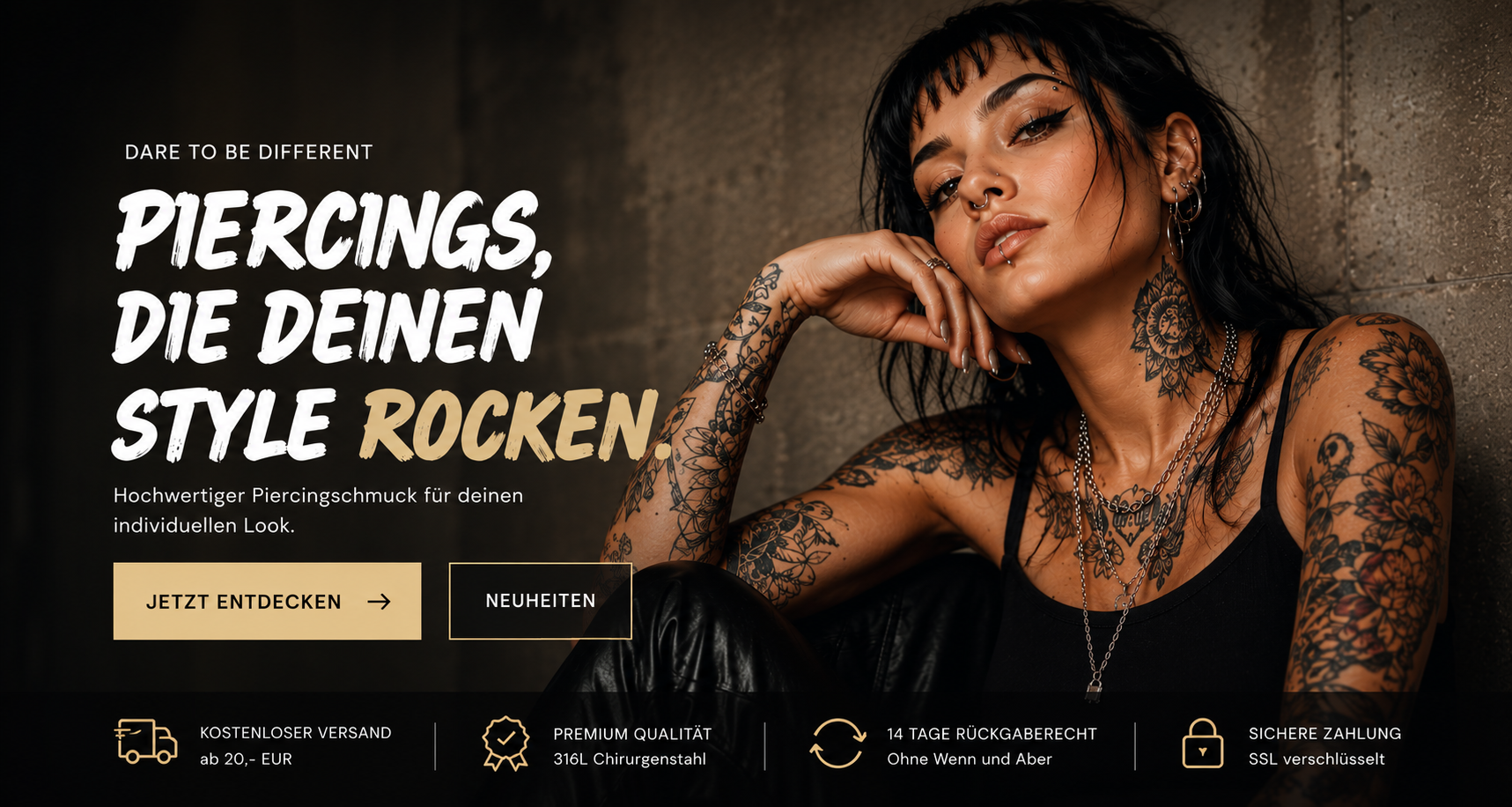 Piercing Shop - Hochwertiger Piercingschmuck online  bestellen