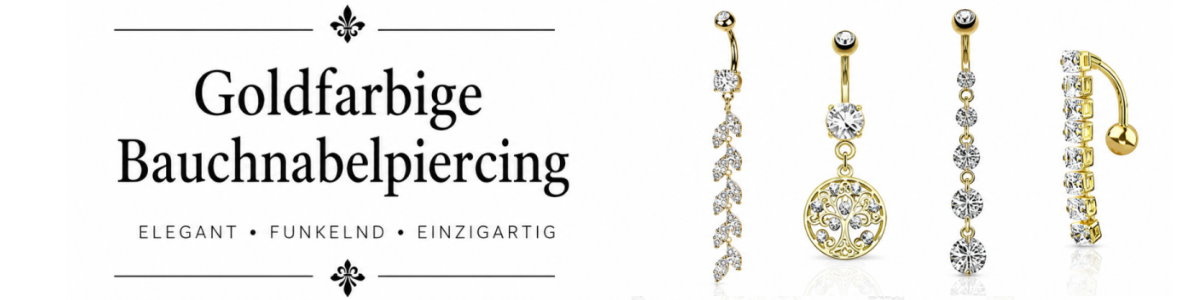 Goldfarbige Bauchnabelpiercings