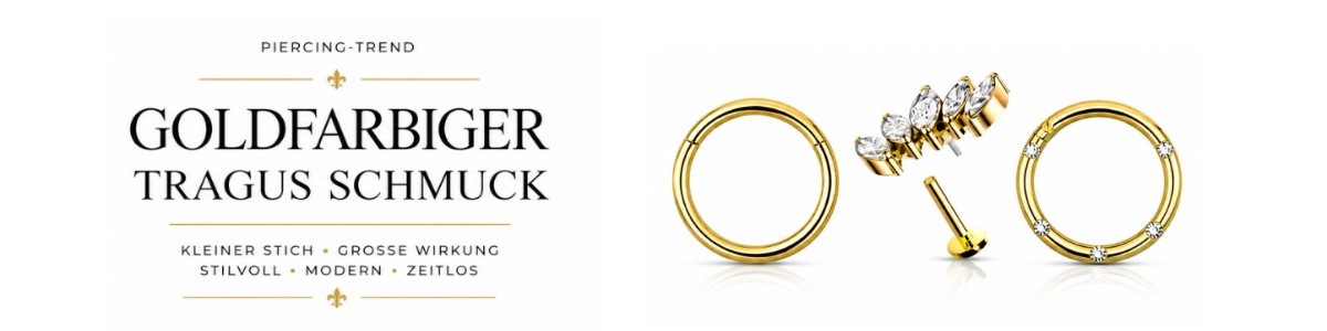 Goldfarbiger Tragus Schmuck