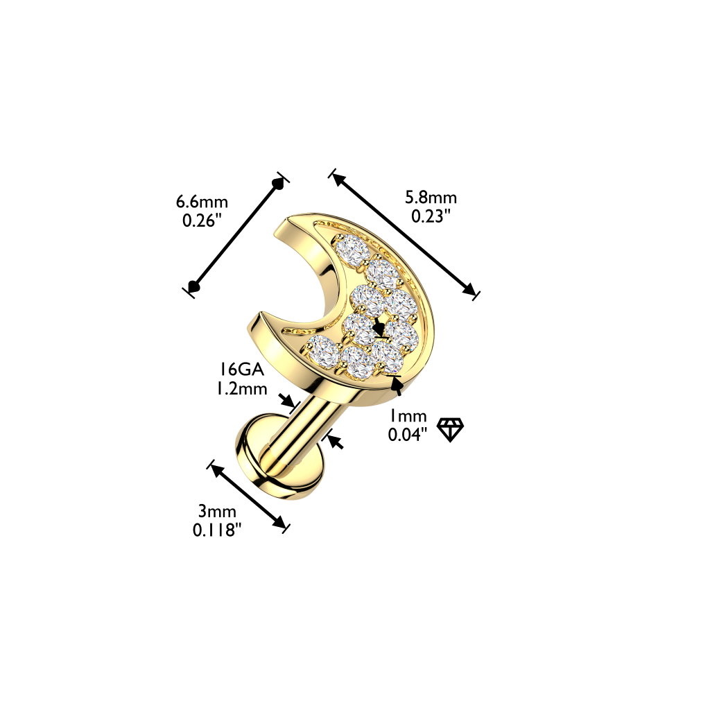 Labret Piercing Mond – Chirurgenstahl 316L PVD | Innengewinde