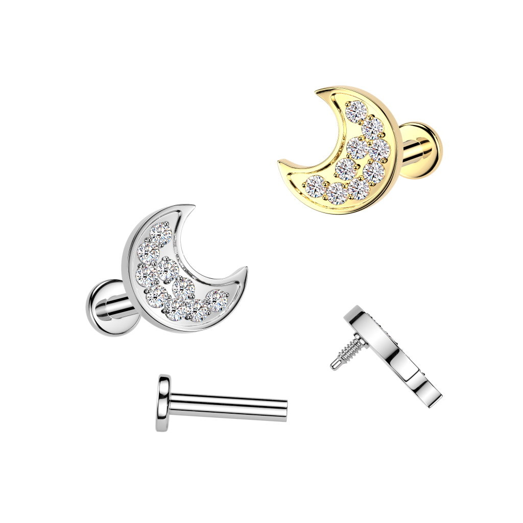 Labret Piercing Mond – Chirurgenstahl 316L PVD | Innengewinde