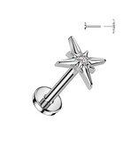 Labret Stecker Stern – Titan ASTM F136 - PVD