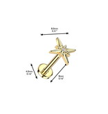 Labret Stecker Stern – Titan ASTM F136 - PVD