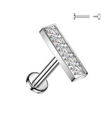 Labret Piercing Stecker Rechteck – Chirurgenstahl 316L PVD