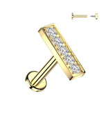 Labret Piercing Stecker Rechteck – Chirurgenstahl 316L PVD