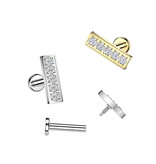 Labret Piercing Stecker Rechteck – Chirurgenstahl 316L PVD