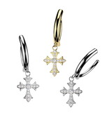 Clicker Bauchnabelpiercing mit Kreuz-Anhänger