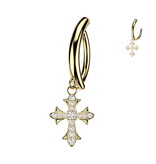 Clicker Bauchnabelpiercing mit Kreuz-Anhänger