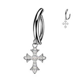 Clicker Bauchnabelpiercing mit Kreuz-Anhänger