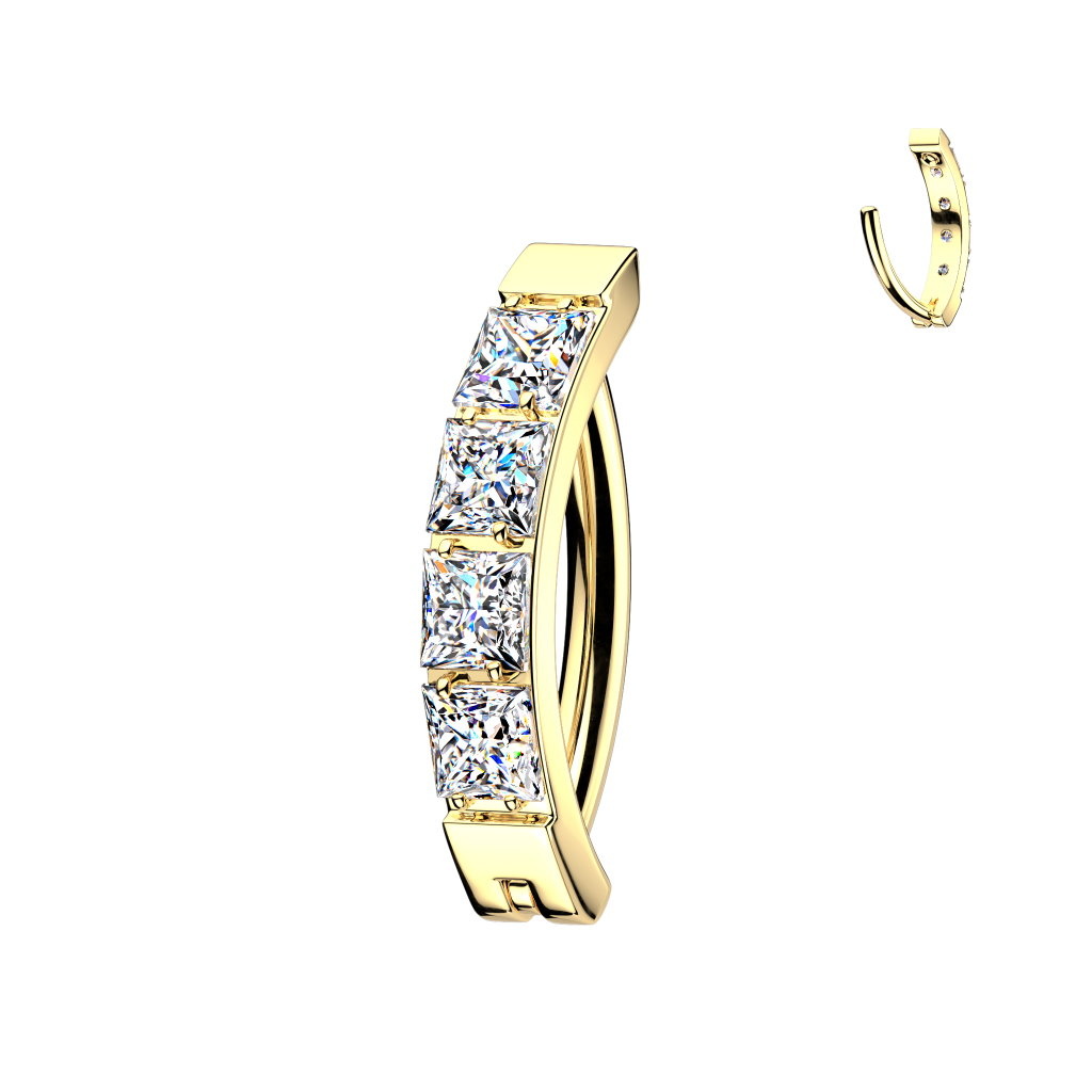 Bauchnabelpiercing Clicker mit Kristall-Zirkonia