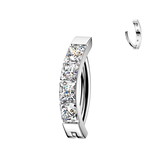 Bauchnabelpiercing Clicker mit Kristall-Zirkonia